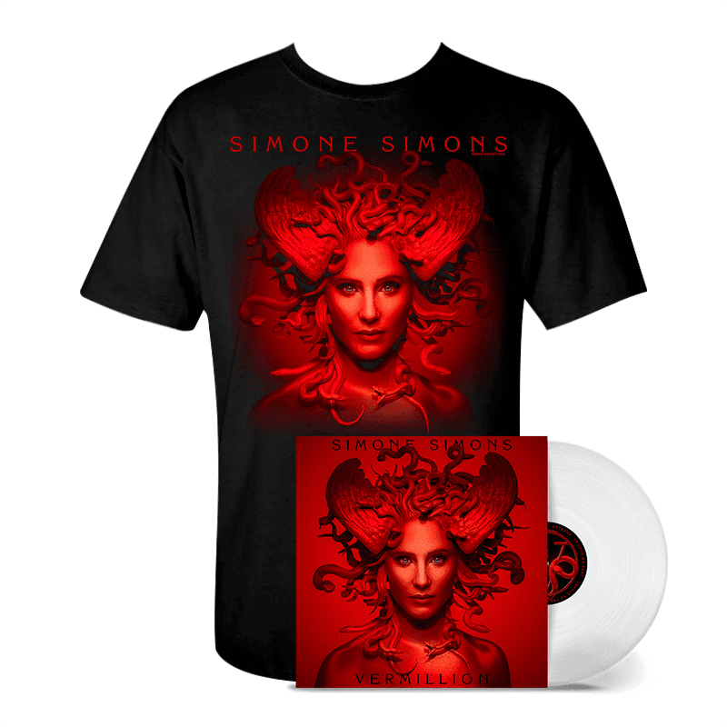 Bundle Simone Simons - Vermillion (Crystal Clear Colored Vinyl + Camiseta)
